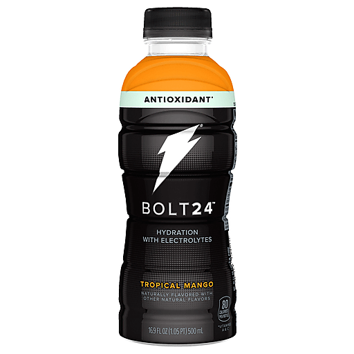 Bolt 24 Antioxidant Hydration With Electrolytes Tropical Mango Naturally Flavored 16.9 Fl Oz Bottle