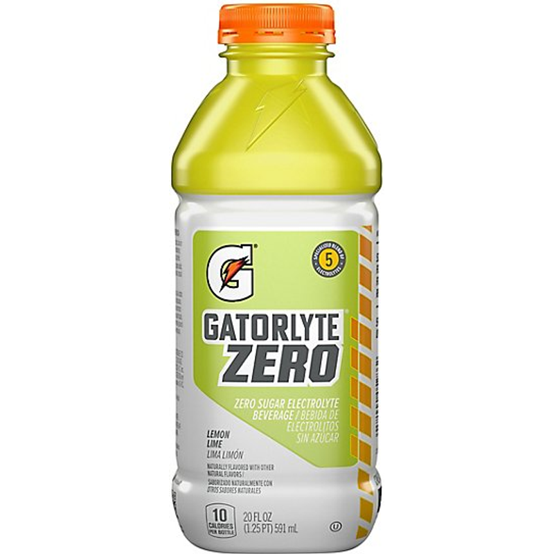 Gatorlyte Electrolyte Beverage, Lemon Lime, Zero Sugar 20 Fl Oz