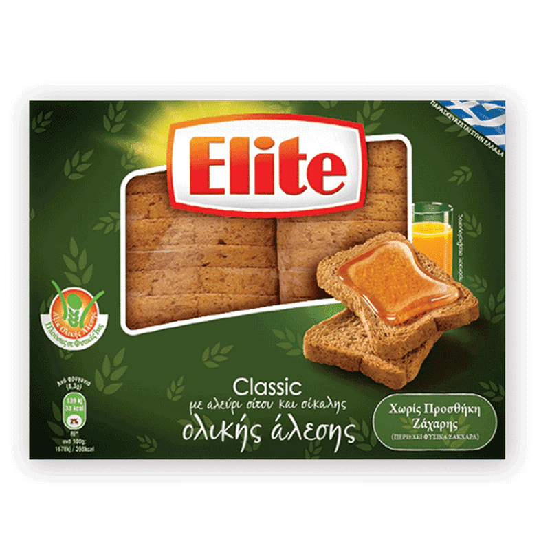 Elite Сухар Пълнозърнест 2бр. 180г