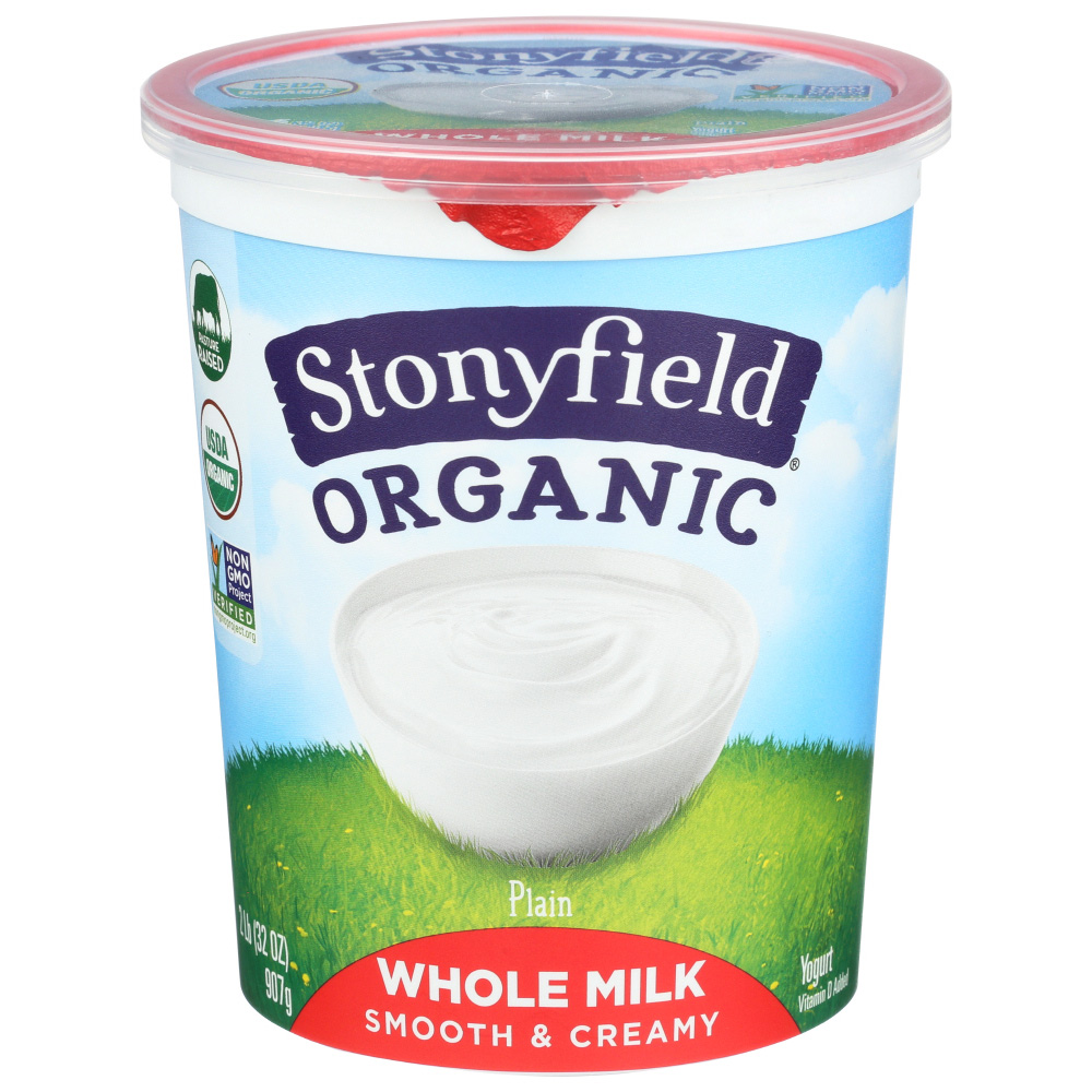 Stonyfield Organic Plain Whole Milk Probiotic Yogurt - 32oz Tub