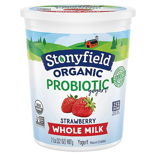 Stonyfield Organic Siggi’s Probiotic Drinkable Whole Milk Yogurt, Strawberry, 8 Oz