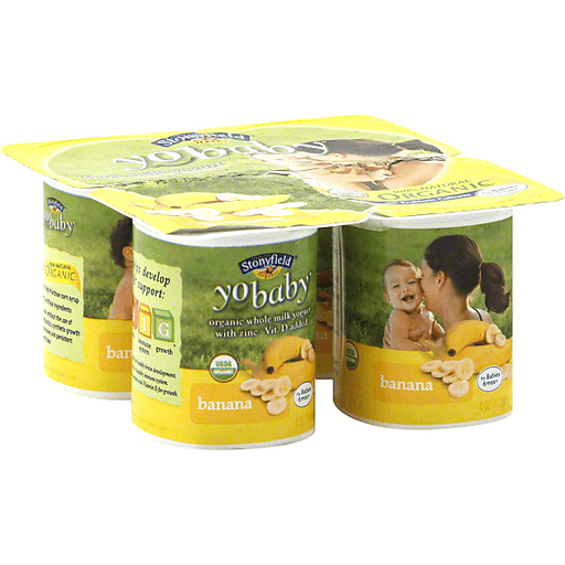 YoBaby Stonyfield Farm Organic Yogurt, Whole Milk, Banana