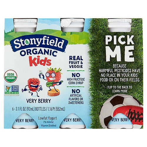 Stonyfield Organic Kids Very Berry Lowfat Yogurt Smoothies 6-3.1 Fl. Oz. Bottles