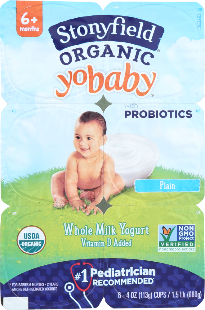 Stonyfield Organic Yogurt, Whole Milk, Plain, 6+ Months