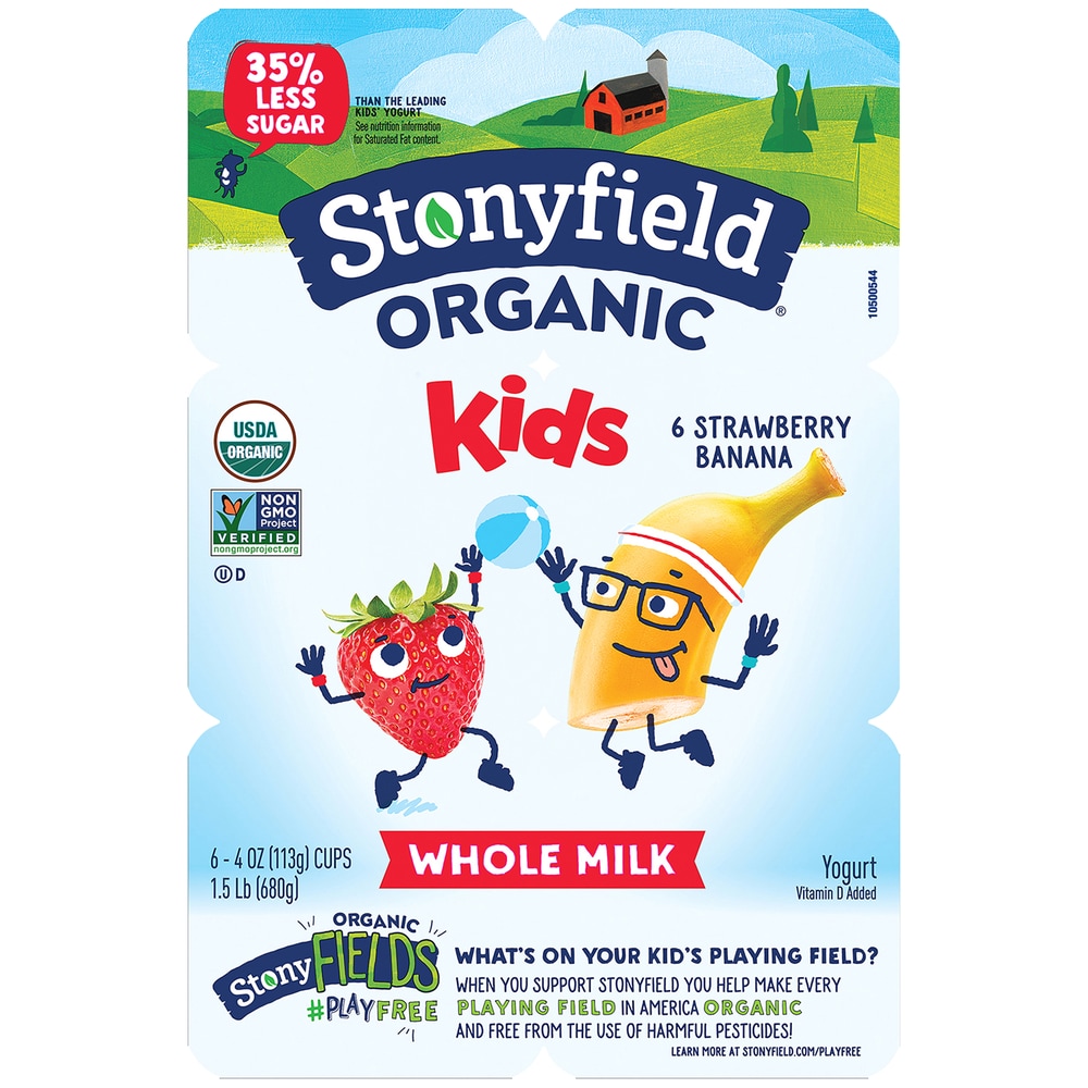 Stonyfield Organic Kids Strawberry Banana Whole Milk Yogurt Cups