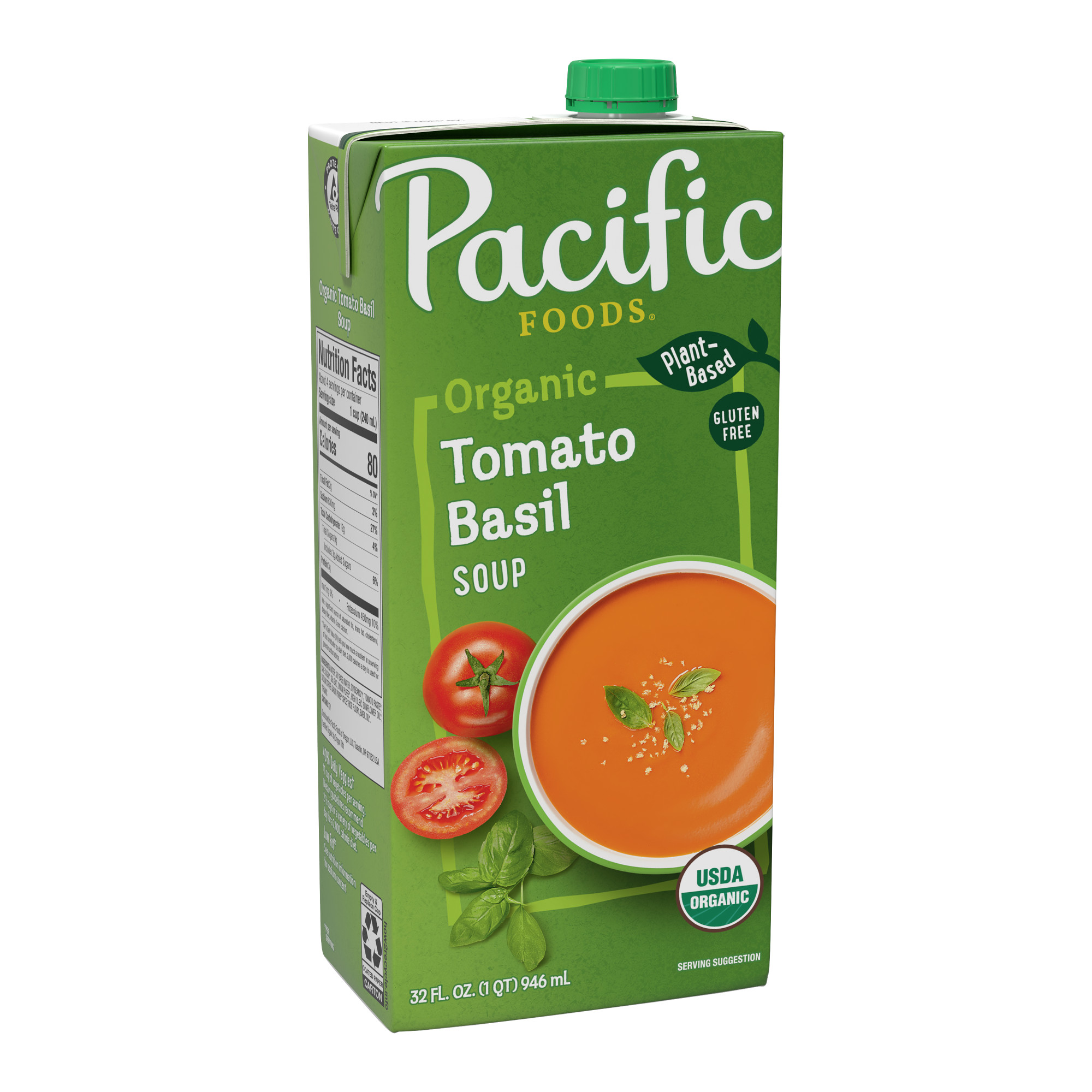 Pacific Foods Organic Creamy Tomato Basil Soup, 32 Fl Oz