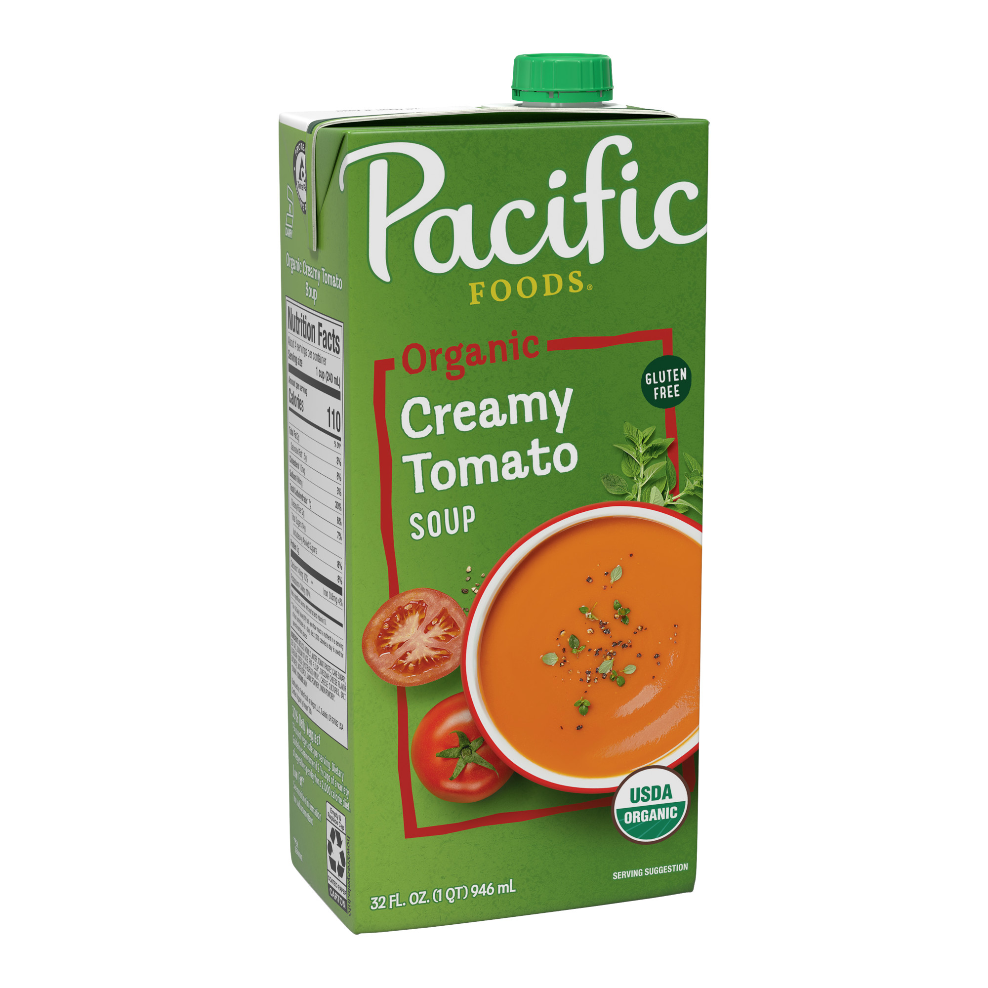 Pacific Foods Natural Organic Soup - Creamy Tomato - 32 Fl Oz