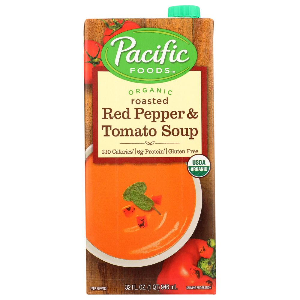 Pacific Foods Organic Creamy Roasted Red Pepper & Tomato Soup 32.000 Fl Oz
