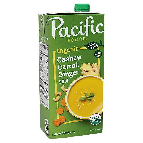 Pacific Foods Soup, Organic, Creamy Cashew Carrot Ginger 32 Fl Oz