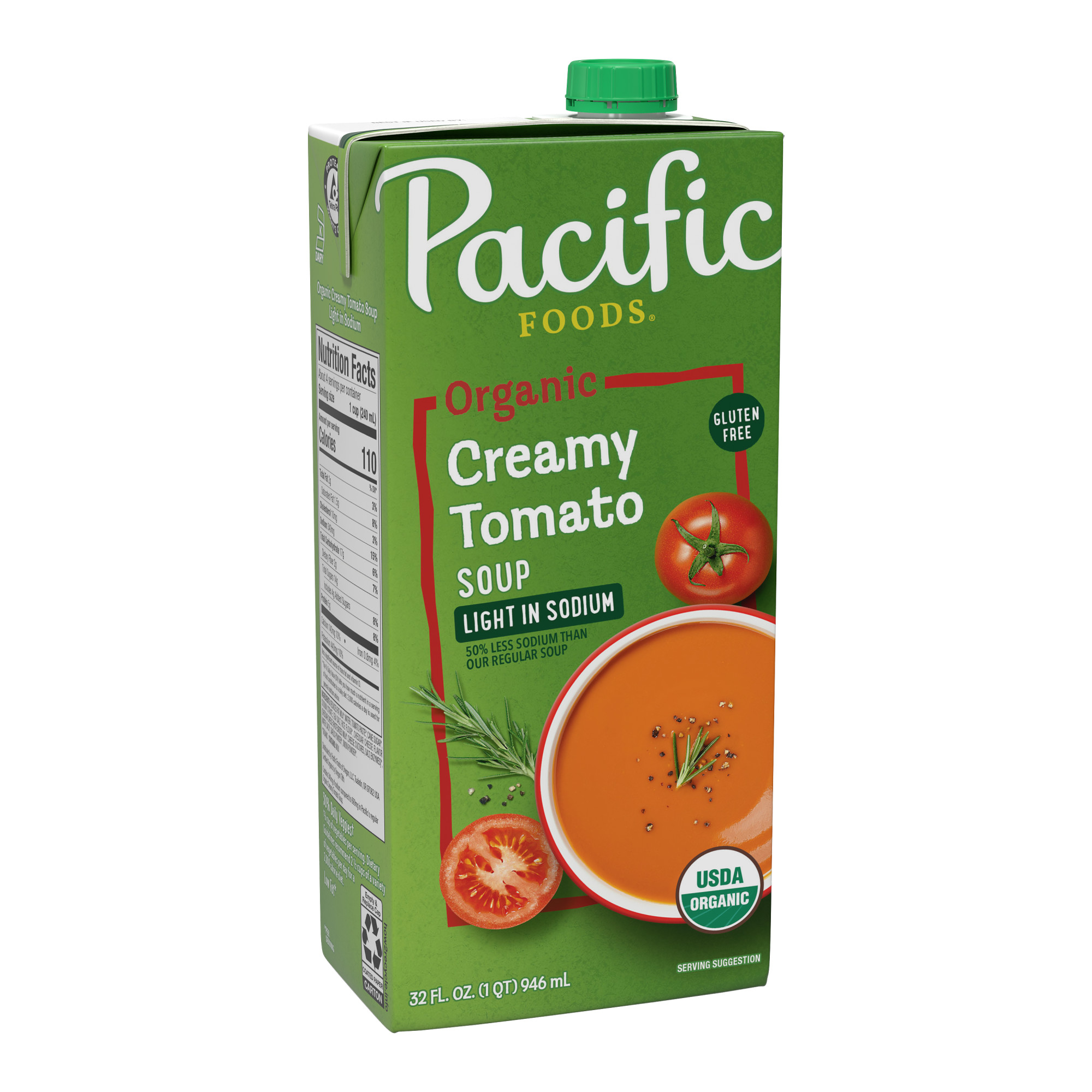 Pacific Foods Organic Creamy Tomato Soup Light In Sodium, 32 Oz