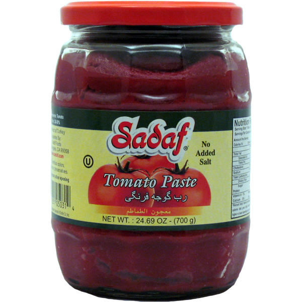 Sadaf Tomato Paste Jar – No Salt Added 24.7 Oz