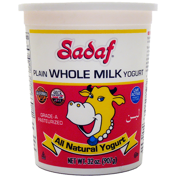Sadaf Yogurt Whole Milk Plain 32 Oz