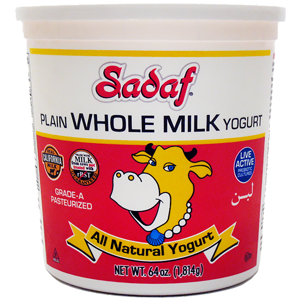 Sadaf Yogurt Whole Milk Plain 64 Oz