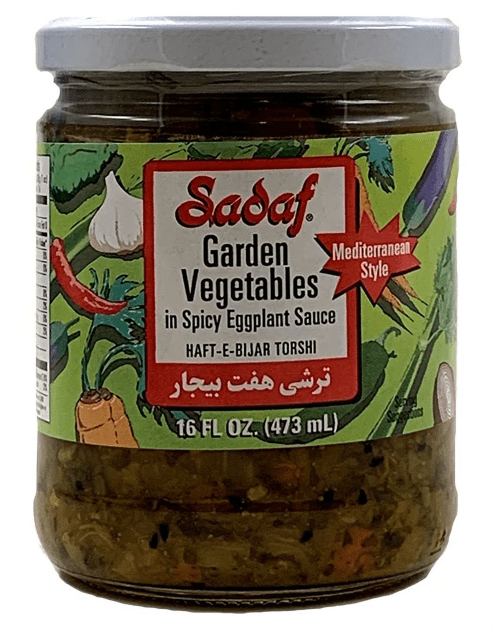 Sadaf Pickled Garden Vegetables With Eggplant Haft-e-Bijar Torshi - 16 Fl. Oz