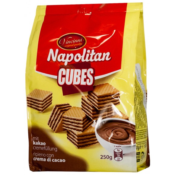 Vincinni Napolitan Cubes With Cocoa Cream Filling 250g