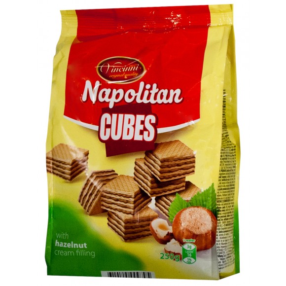 Vincinni Napolitan Cubes With Hazelnut Cream Filling 250g