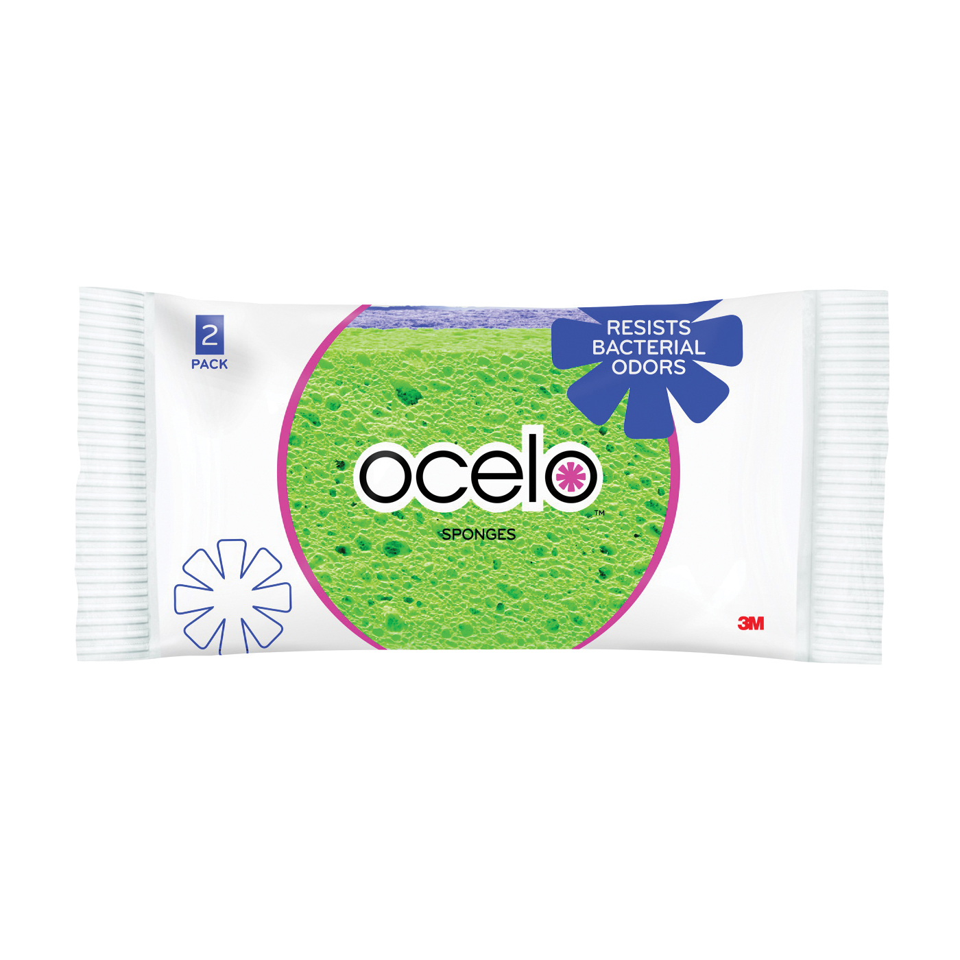 Scotch Brite O-Cel-O 7243-T Utility Sponge, 2 Pack, 6" X 3.6" X .9", Assorted Colors