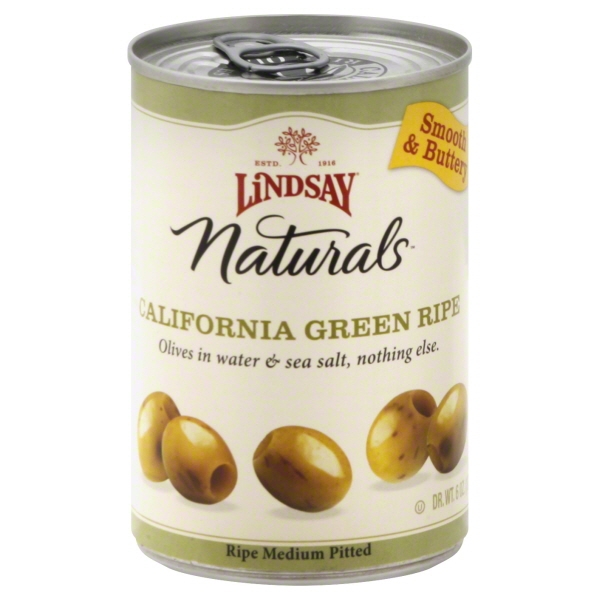 Lindsay Naturals Medium Green Ripe Pitted Olives 6 Oz. Can