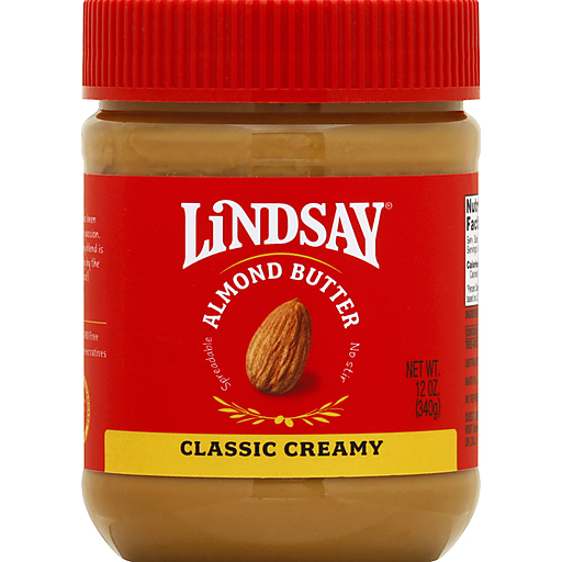 Lindsay Classic Creamy Almond Butter 12 Oz. Plastic Jar