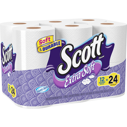 Scott Bathroom Tissue Extra Soft 12 Double Rolls