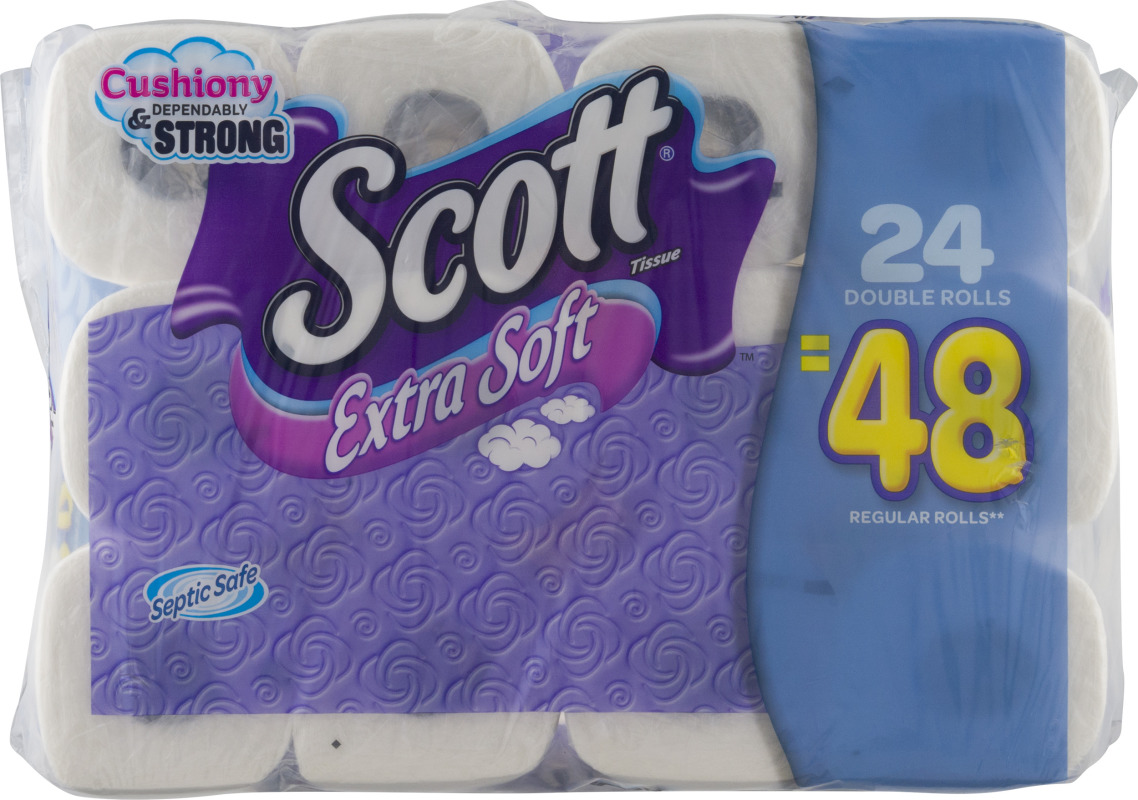 Scott Extra Soft Toilet Paper, 24 Double Rolls