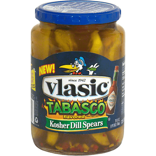 Vlasic Tabasco Flavored Kosher Dill Pickle Spears, 24 FL OZ