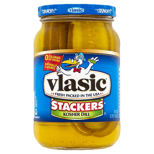 Vlasic Kosher Dill Stackers Pickles 16 Fl Oz
