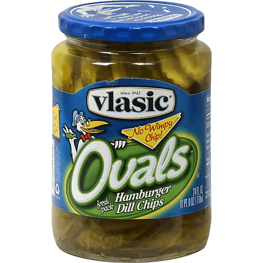 Vlasic Ovals Hamburger Dill Pickle Chips - 24oz