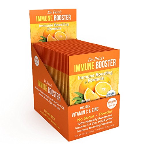 Immune Booster Natural Vitamin C Powder + Zinc, Chromium & Amino Acids BCAA  Orange Flavor (30 Packets) Drink Mix  Price's Vitamins -GMO & Gluten Free, No Sugar