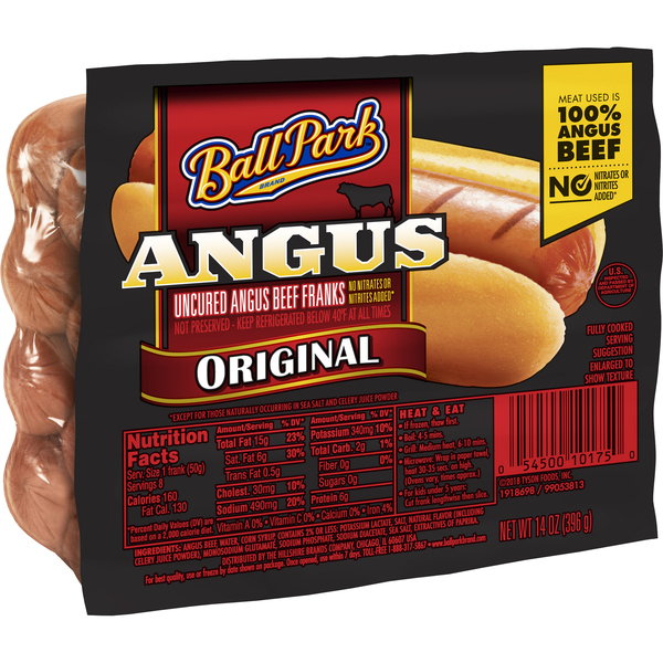 Ball Park Original Uncured Angus Beef Franks 14 Oz