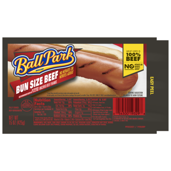 Ball Park Bun Size Beef Hot Dogs, 15 OZ