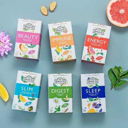 Well Luck Inc-Atlanta Ahmad Tea Natural Benefits Energy Teabags