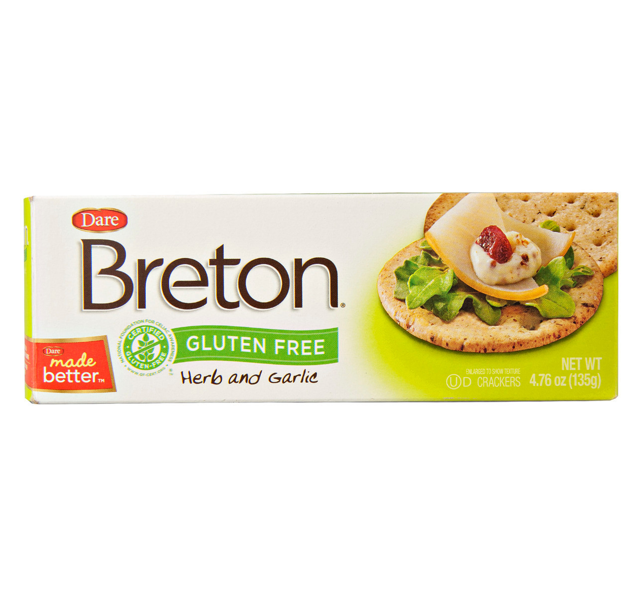 Breton Dare Gluten Free Herb And Garlic Crackers 4.76 Oz