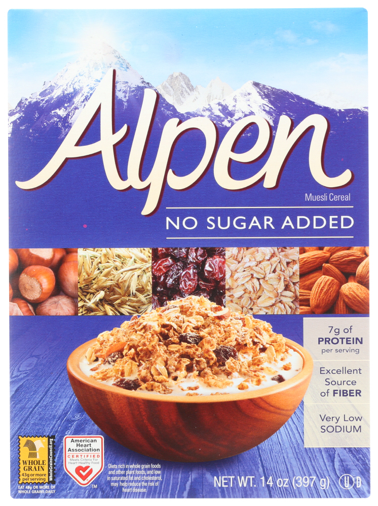 Alpen No Sugar Added Muesli Cereal 14 Oz. Box
