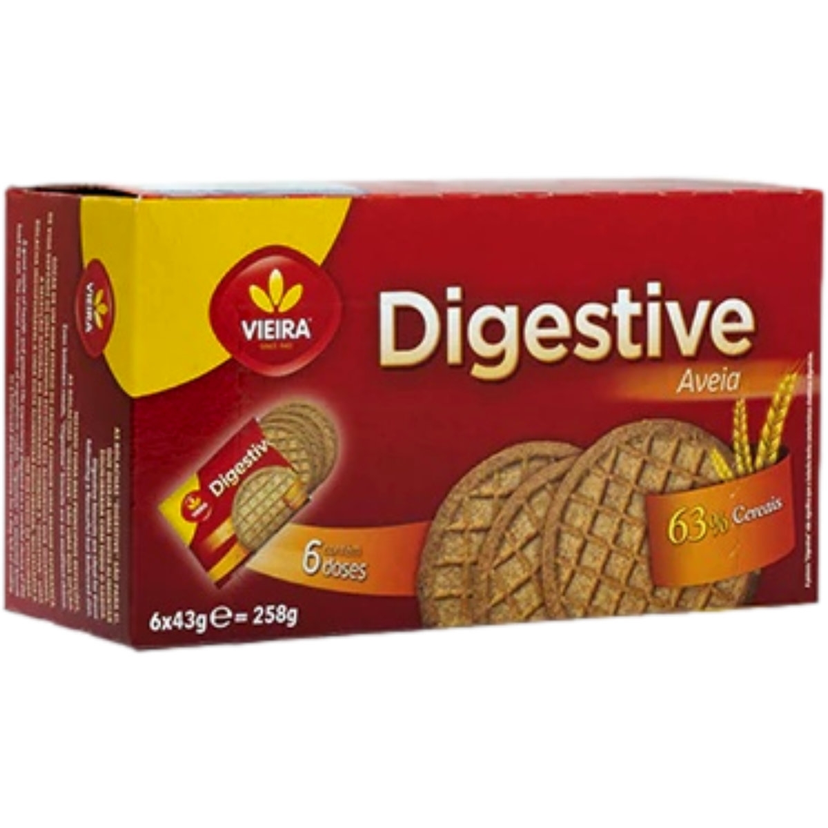 Vieria Vieira De Castro Digestive Oat Biscuits 6 X 43 Gr