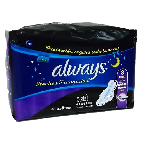 Farmacia Ordena y Recoge Toallas Femeninas Always Nocturna Con Alas 8pzas