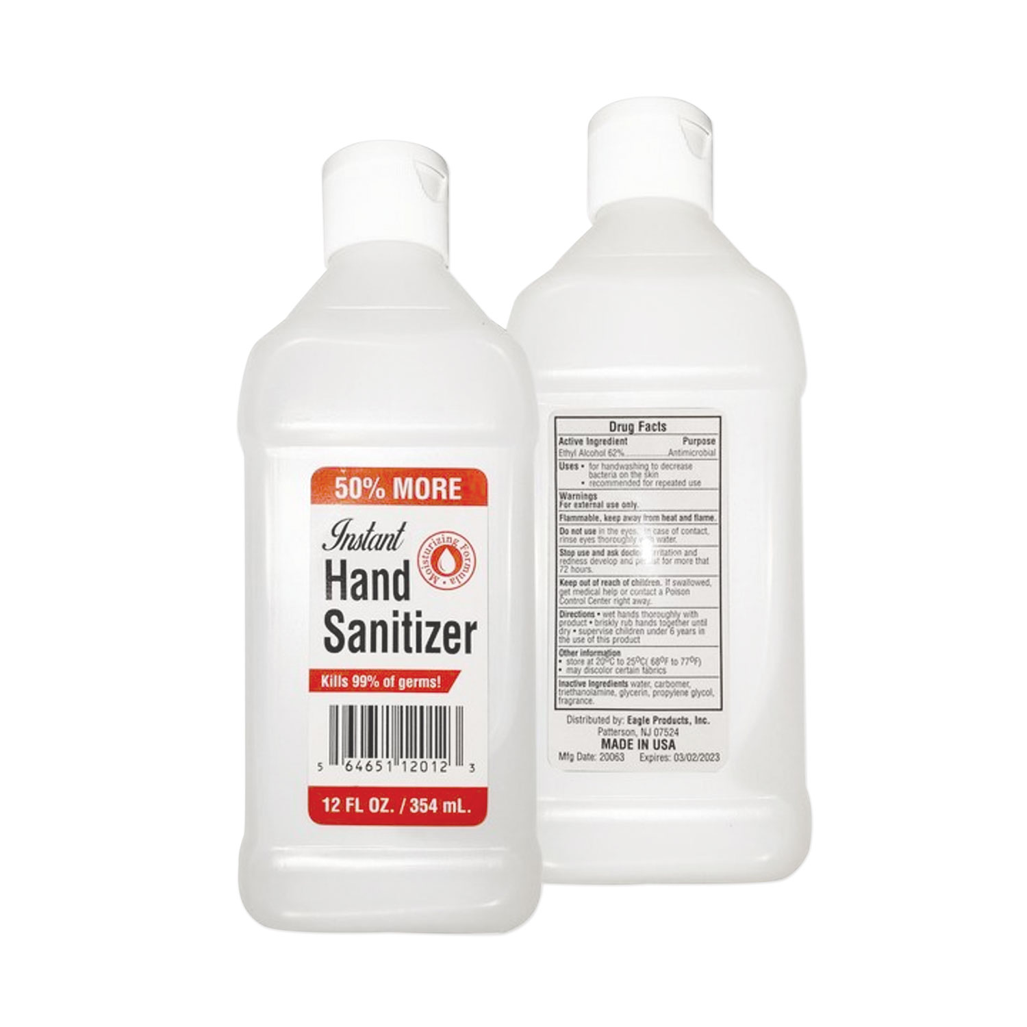 GEN Gel Hand Sanitizer, 12 Oz Bottle, Unscented