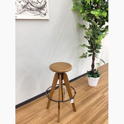 Knot antiques ノットアンティークス) カウンターチェアー ブラウン オーク材×スチール リフト Hi