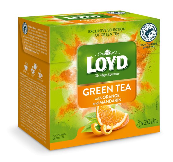 Loyd Green & White Tea, Orange & Mandarine, Tea Bags
