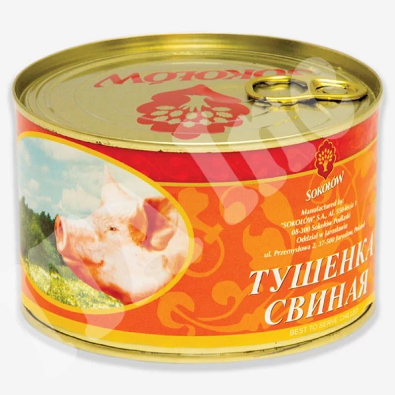 Meat Tushonka Pork Stew, Canned (Sokolov, Poland) – 425g
