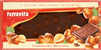 Terravita Czekolada Mleczna Z Całymi Orzechami Laskowymi