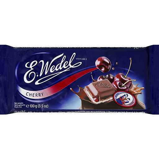E Wedel Cherry Filled Milk Chocolate Bar 100g