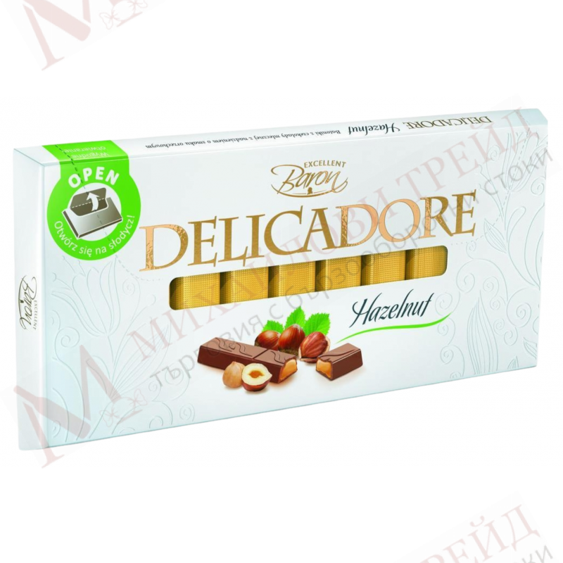 Шоколад Молочный Baron Delicadora Hazelnut 200 Гр