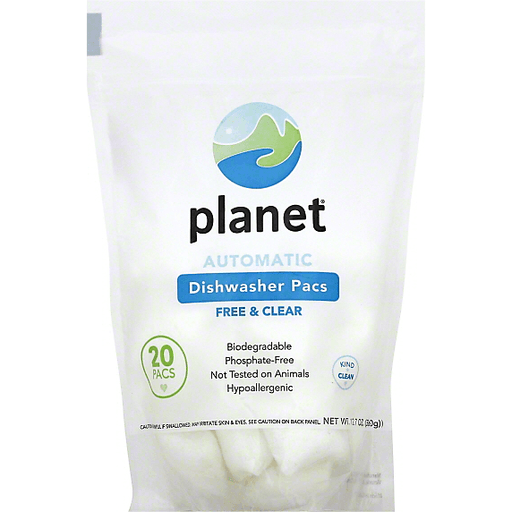 Planet Dishwasher Pacs, Free & Clear, Automatic