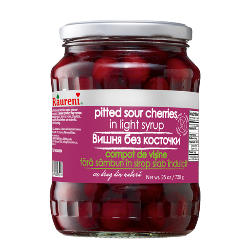 Raureni Pitted Sour Cherry Compote In Syrup 720g/25oz