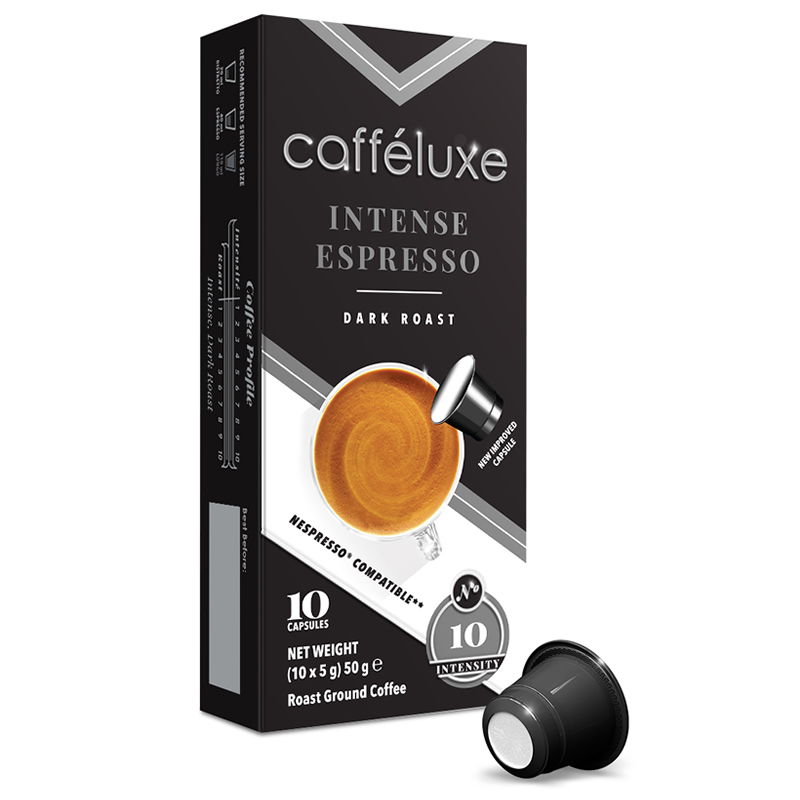 Caffeluxe Signature Intense Dark Roast Espresso Nespresso Compatible Coffee Capsule Range