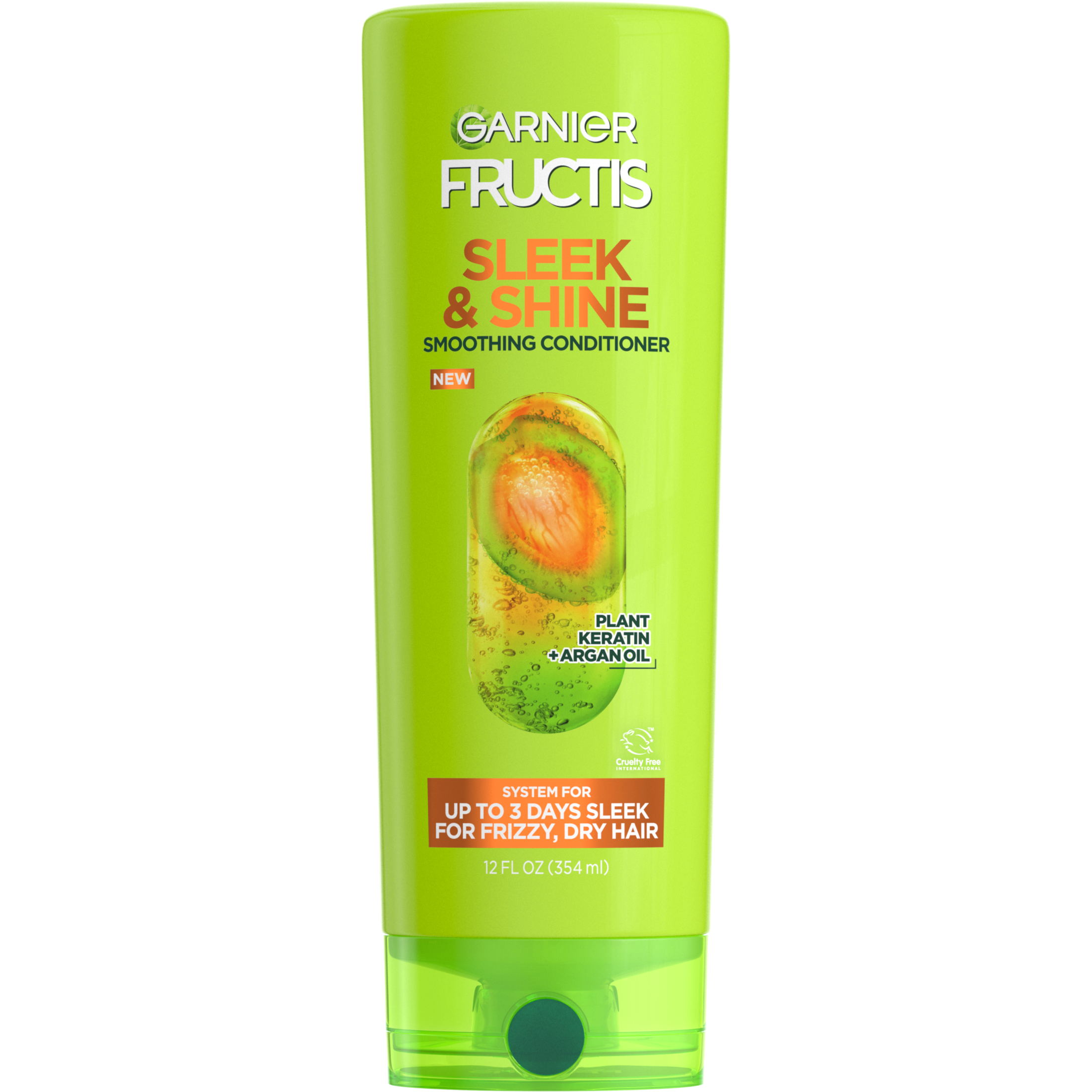 Garnier Fructis Sleek & Shine Conditioner, Frizzy, Dry, Unmanageable Hair, 12 Fl. Oz