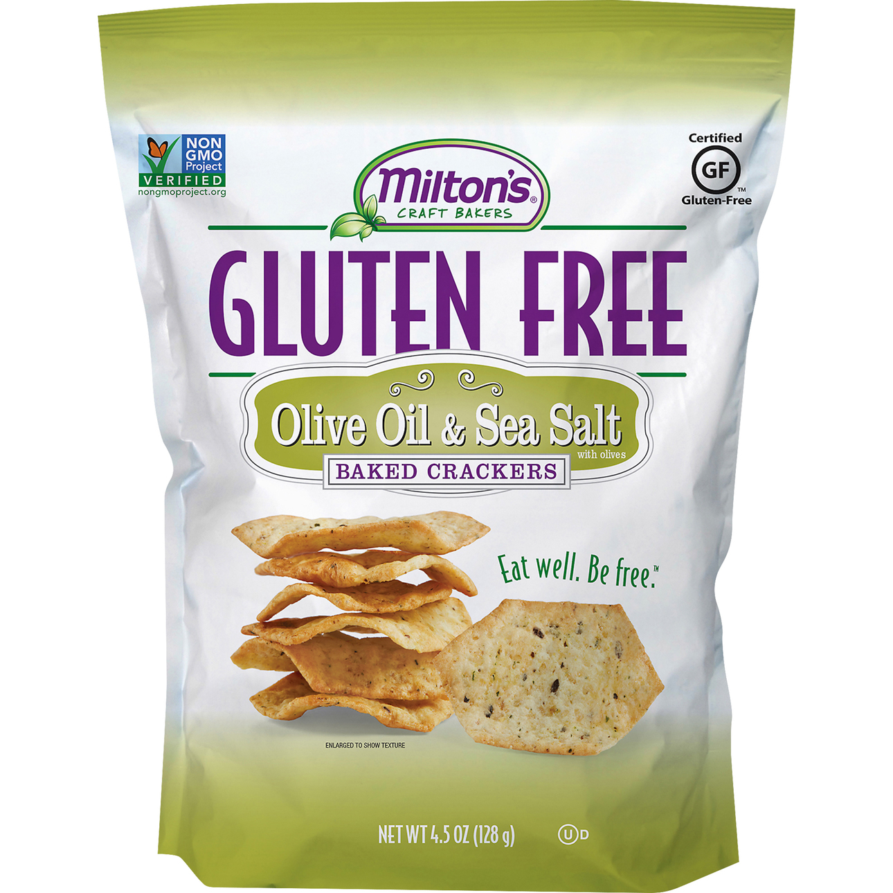 Milton's Crackers, Gluten Free, Olive Oil & Sea Salt With Olives, Baked