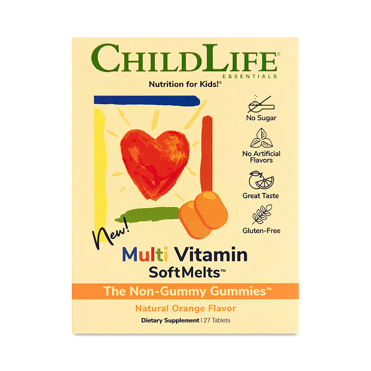 ChildLife Multi Vitamin, Natural Orange Flavor, Tablets