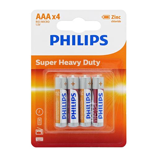 Phillips AAA Super Heavy Duty Batteries 4 Ct